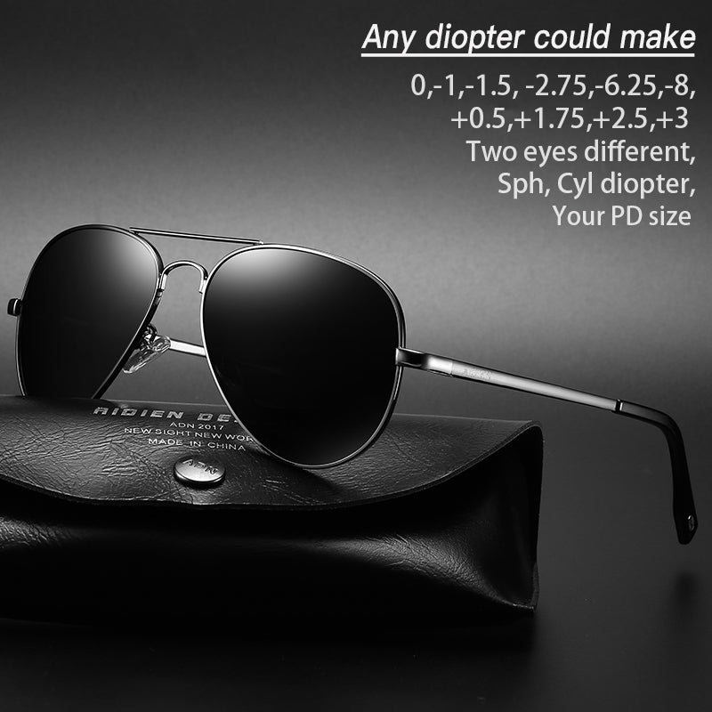 Myopia sunglasses diopter Polarized oversize prescription aviation sun glasses for nearsighted men women SPH CYL myopic shades