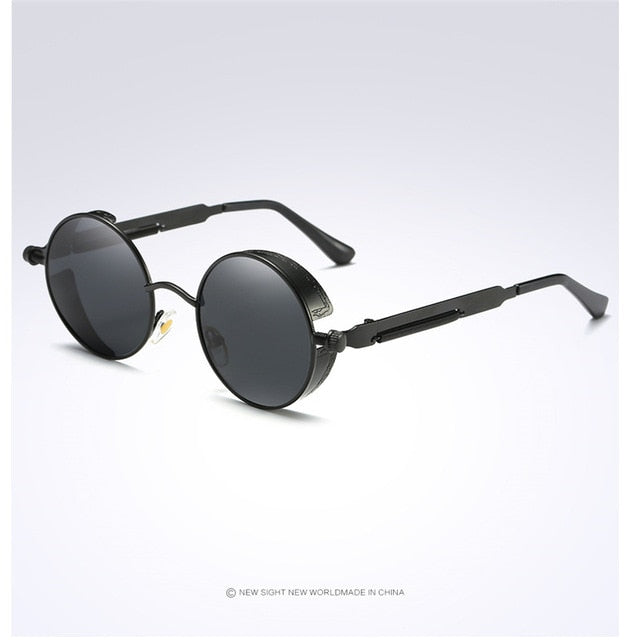 2020 Round Metal Polarized Sunglasses Gothic Steampunk Sunglasses Mens Womens Fashion Retro Vintage Shield Eyewear Shades