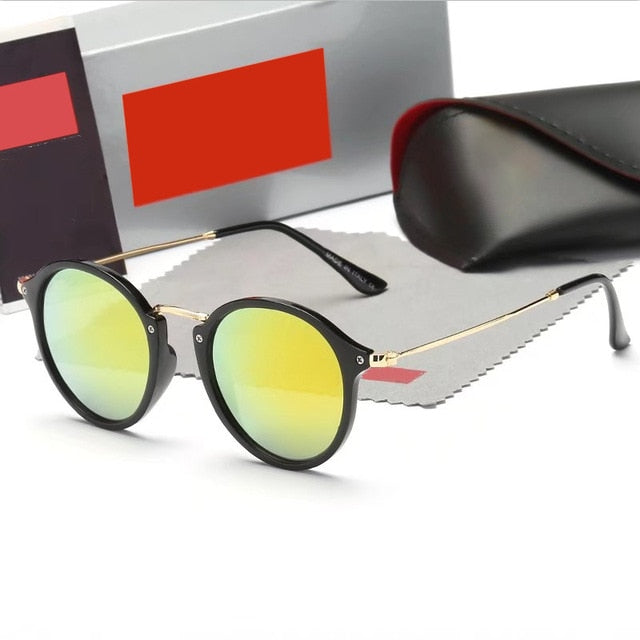 Superior quality New 2020 Fashion Classic Vinatge 2447 Round Style rayeds Sunglasses Men Women Brand Design Sun Glasses Oculos