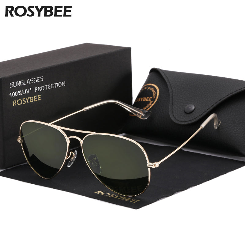 High Quality G15 Glass Lens women men Sunglasses uv400 aviation brand classic mirror male oculos vintage banned man sun Glasses