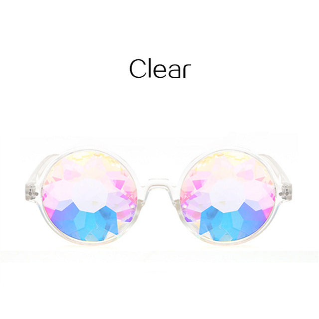Kaleidoscope Glasses Rave Men Round Kaleidoscope Sunglasses Women Party Psychedelic Prism Diffracted Lens EDM Sunglasses Female