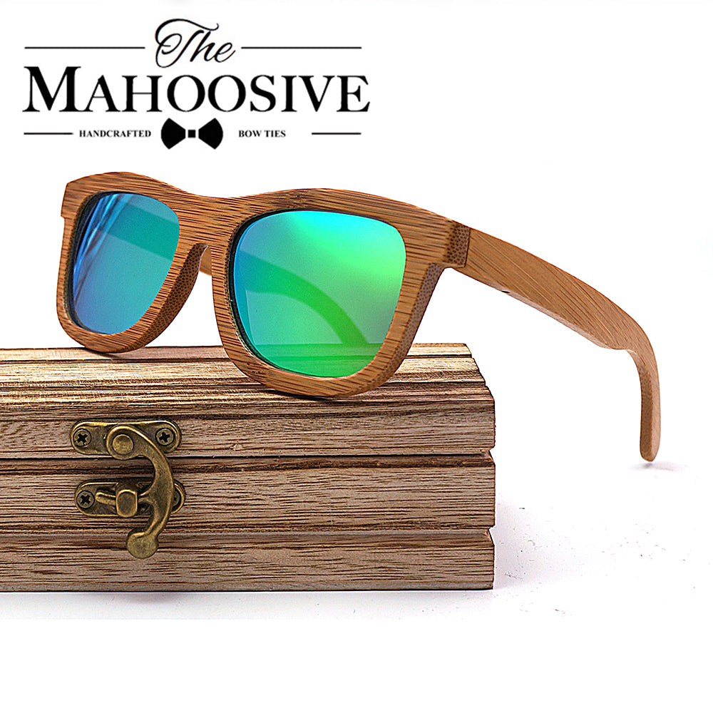 Natural Bamboo Wooden Sunglasses Handmade Polarized Mirror Coating Lenses Eyewear Glasses Original Wood Oculos de sol masculino