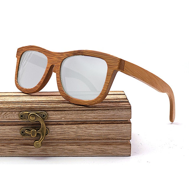 Natural Bamboo Wooden Sunglasses Handmade Polarized Mirror Coating Lenses Eyewear Glasses Original Wood Oculos de sol masculino